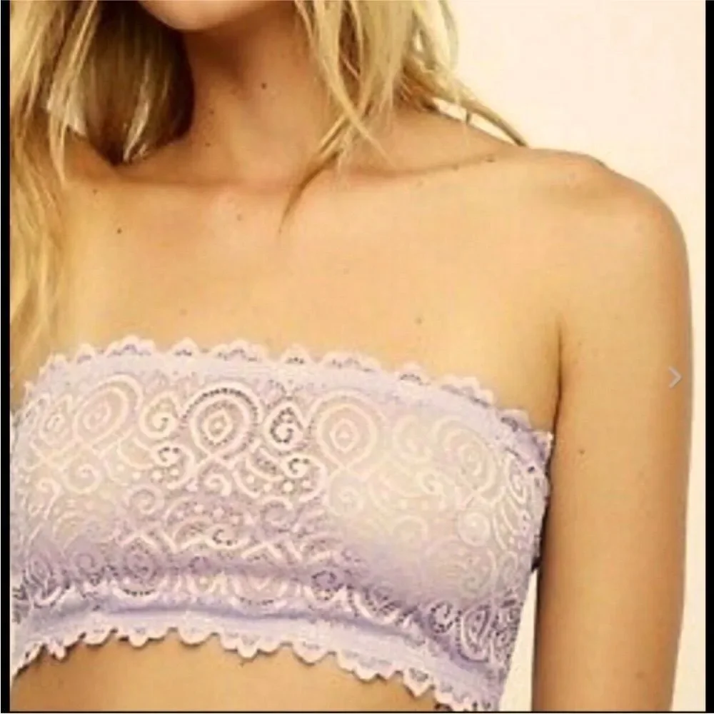 NWOT Free People Seamless & Lace Bandeau Bra Wear 2 Ways Blush Pink XS/S